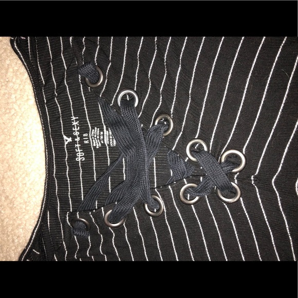 Black and white striped, ribbed bodysuit - Picture 3 of 3